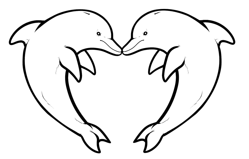 two Dolphins coloring page
